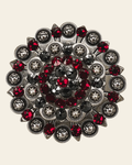 Ruby & Jet Antique Silver Berry Jacket European Crystal Concho on a warm cream background