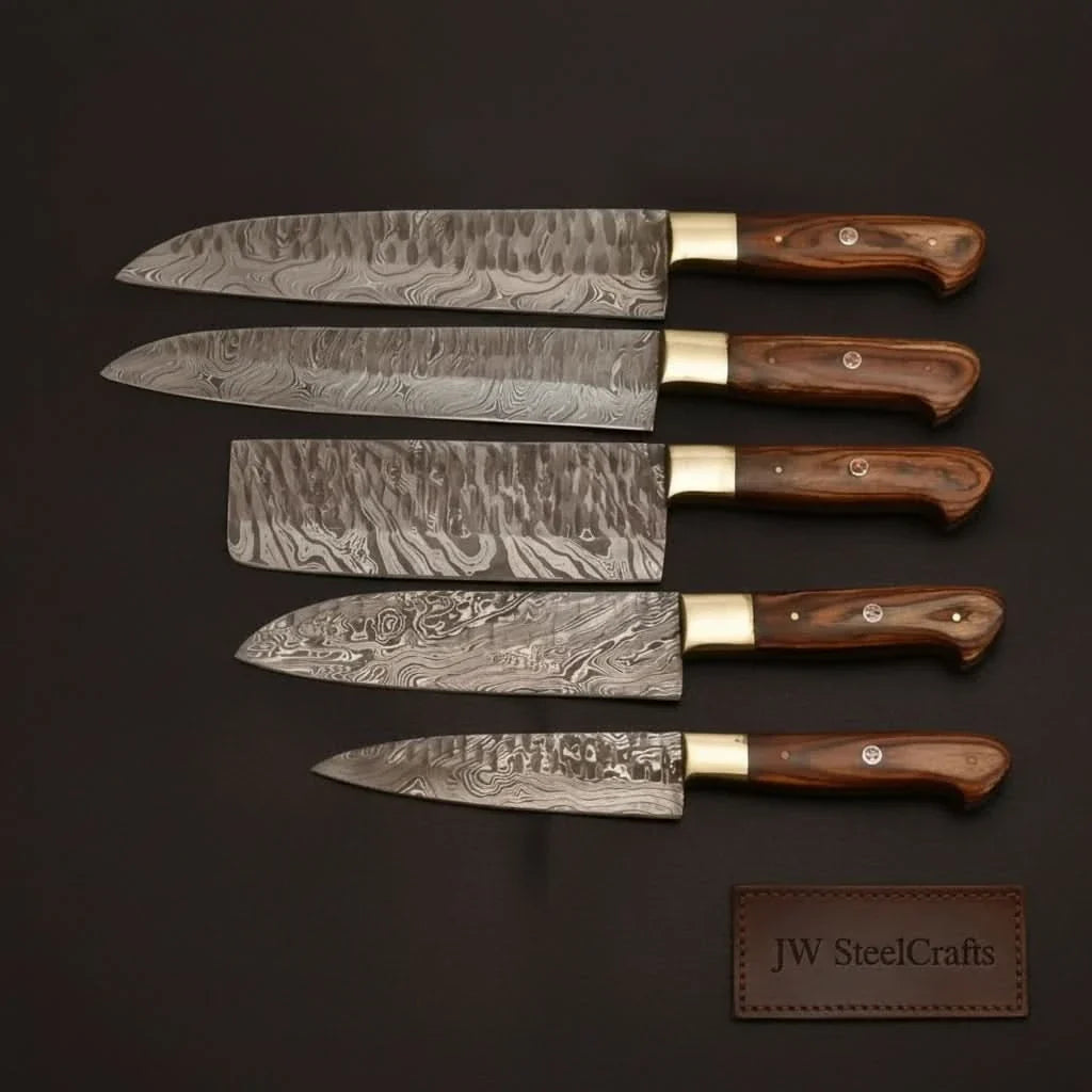 Custom Handmade Chef Knives Damascus Steel blades By JW SteelCrafts