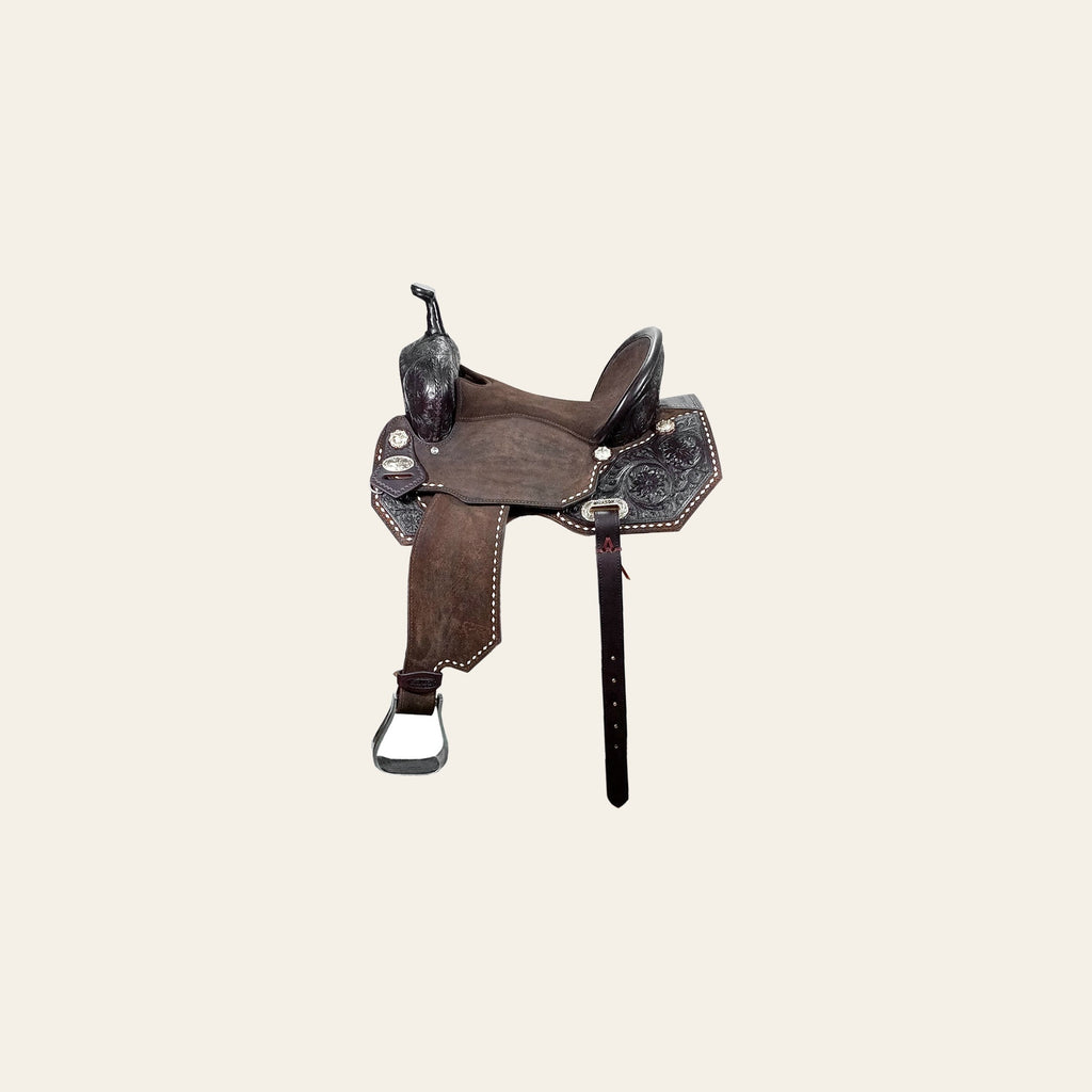 Hilason Western Horse Flex Tree Barrel Trail In American Leather Saddle Brown