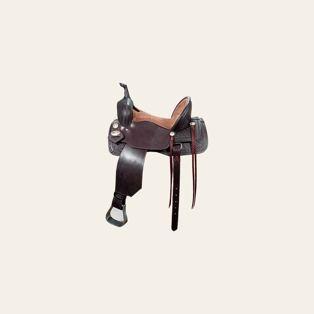 Hilason Western Horse Flex Tree Barrel Trail In American Leather Saddle Brown
