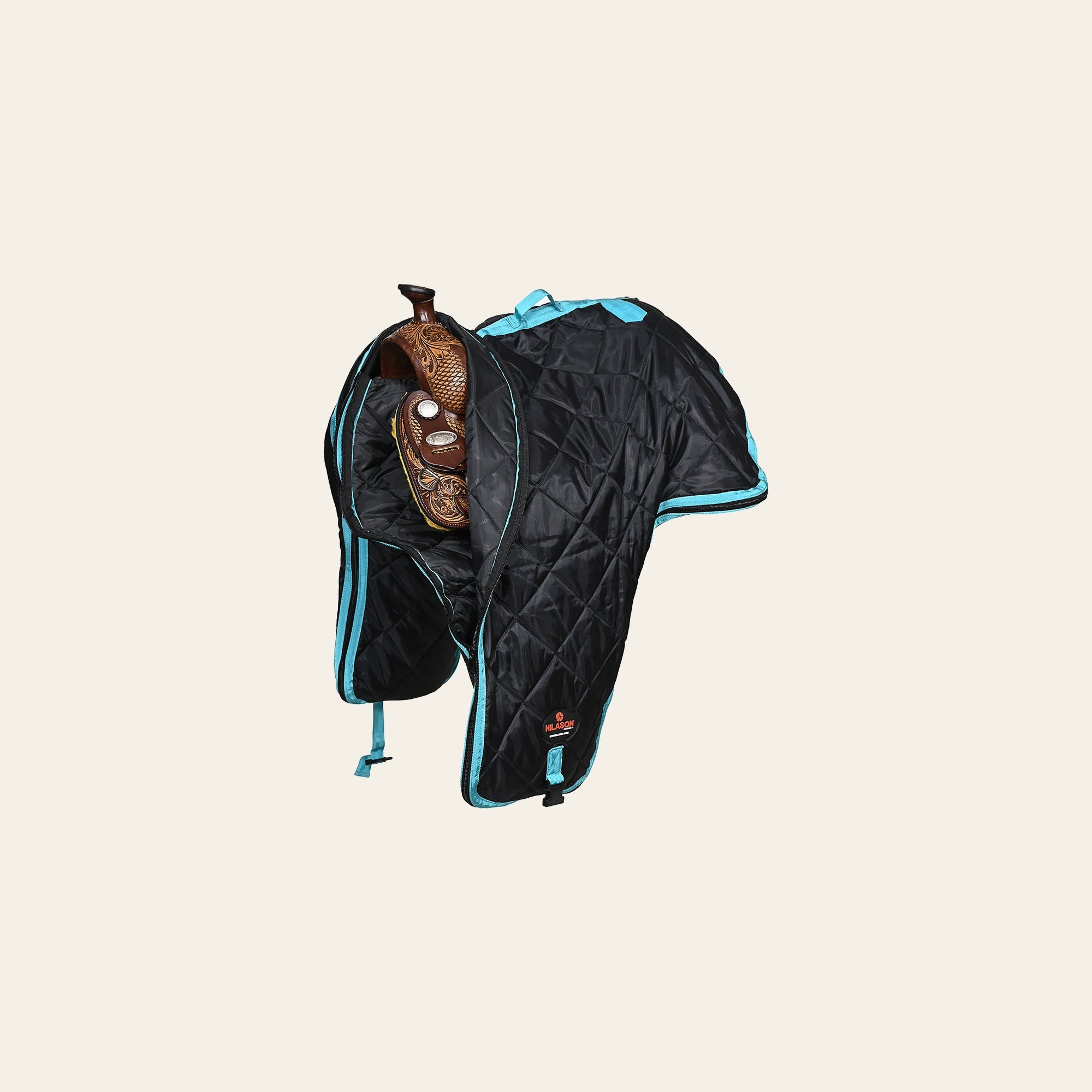 HILASON Western Horse Saddle Carrier Cover Storage Travel Bag Quilted