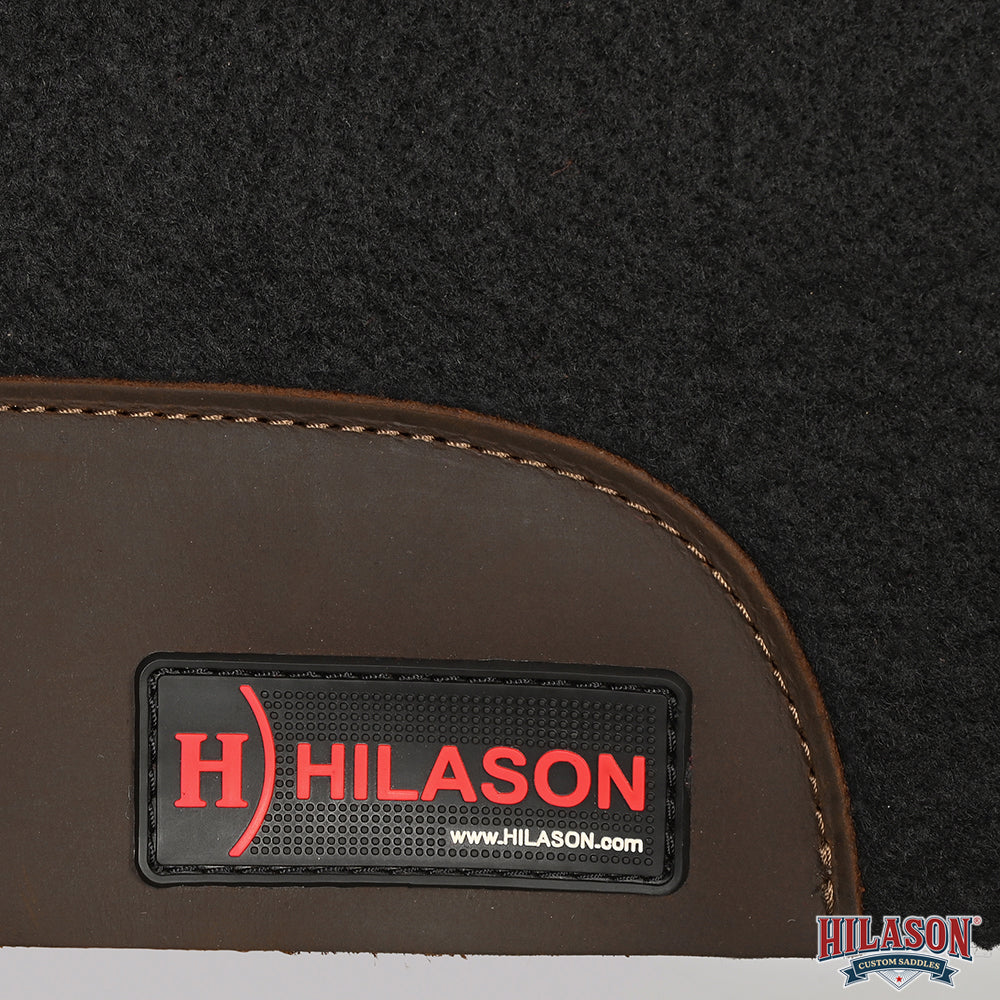 HILASON Western Wool Felt Horse Saddle Pad W/ Distressed Wear Leather | for Horses
