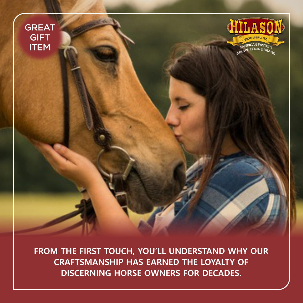 HILASON Western Wool Felt Horse Saddle Pad W/ Hand Tooled Distressed Wear Leather | for Horses