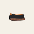 HILASON Western Wool Felt Horse Saddle Pad W/ Hand Tooled Distressed Wear Leather | for Horses