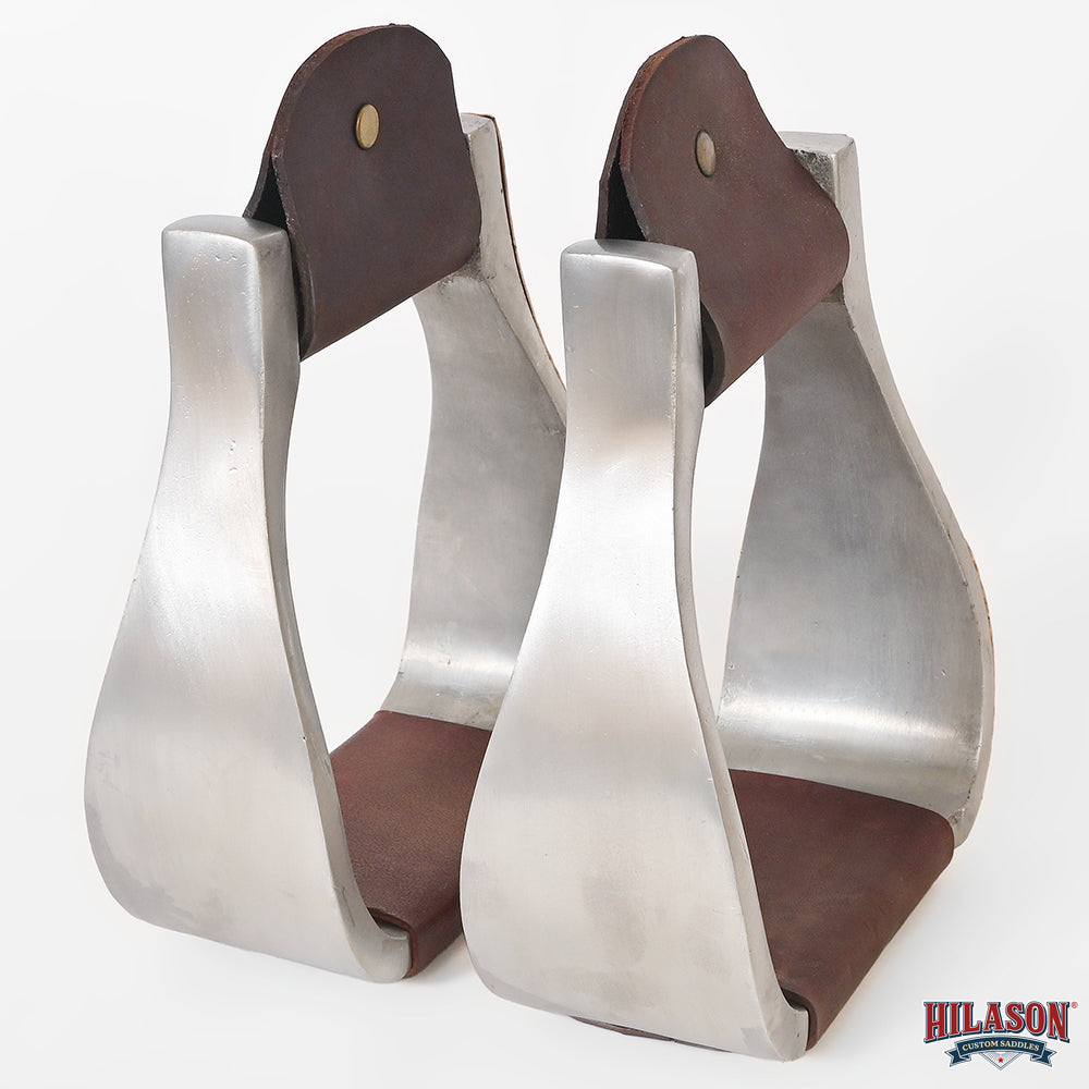 HILASON Saddle Stirrup Stirrups Pair Western Engraved Copper Floral Overlays Leather Treads Aluminum Pair