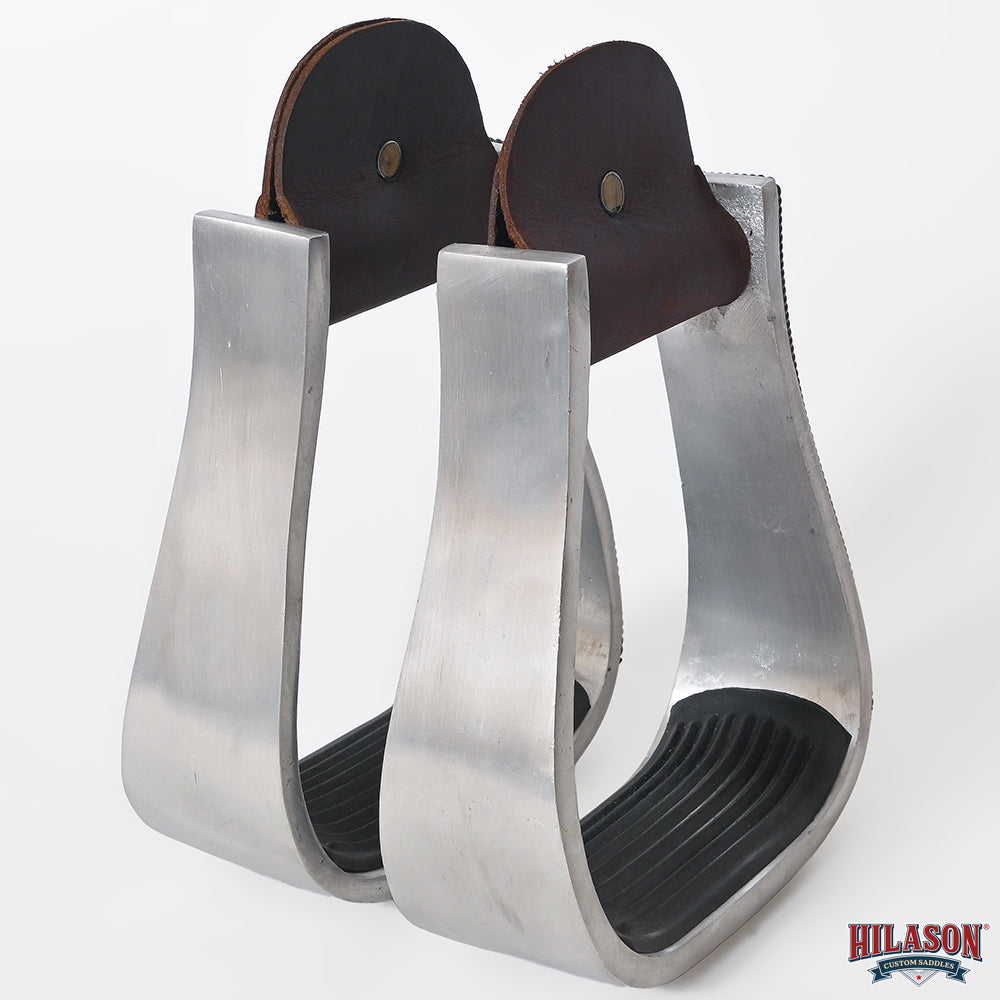 HILASON Western Saddle Stirrup Stirrups Pair Engraved Copper Crosses Turquoise Inlay Rubber Tread Aluminum Pair