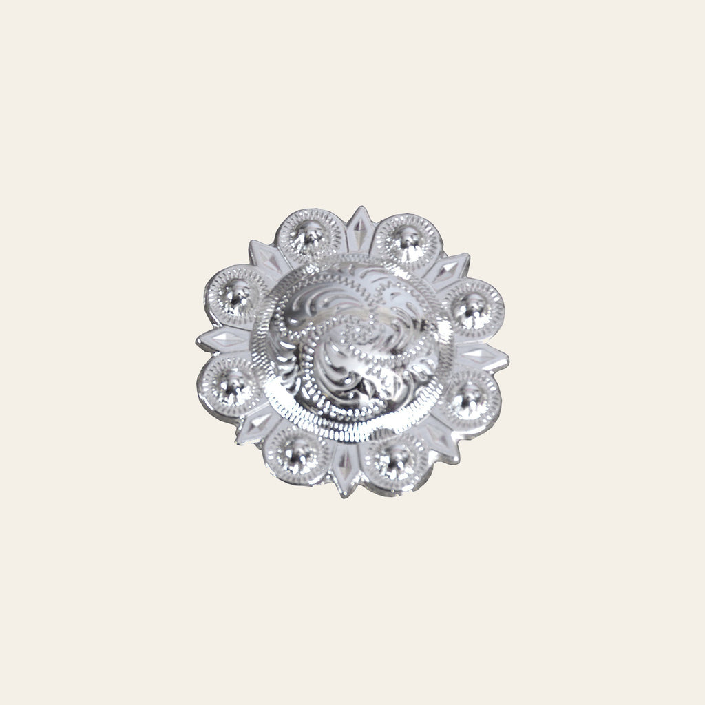 HILASON Pc Silver Engraved Round Screw Back Concho Headstall Horse Crystal AB, Aqua Marine and Lemon Color | Slotted Conchos