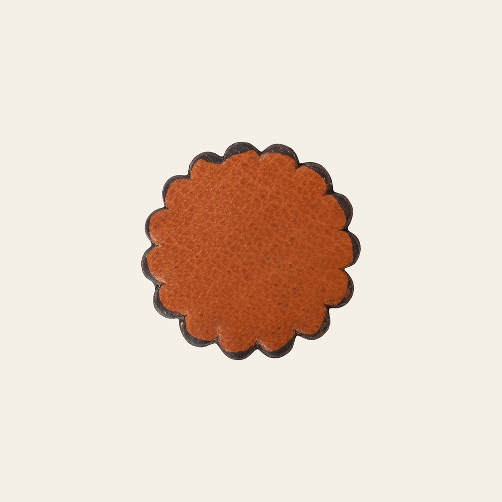 Set Of 06 Hilason Plain Scalloped Leather Rosette Concho Saddle Tack 1-1/2"