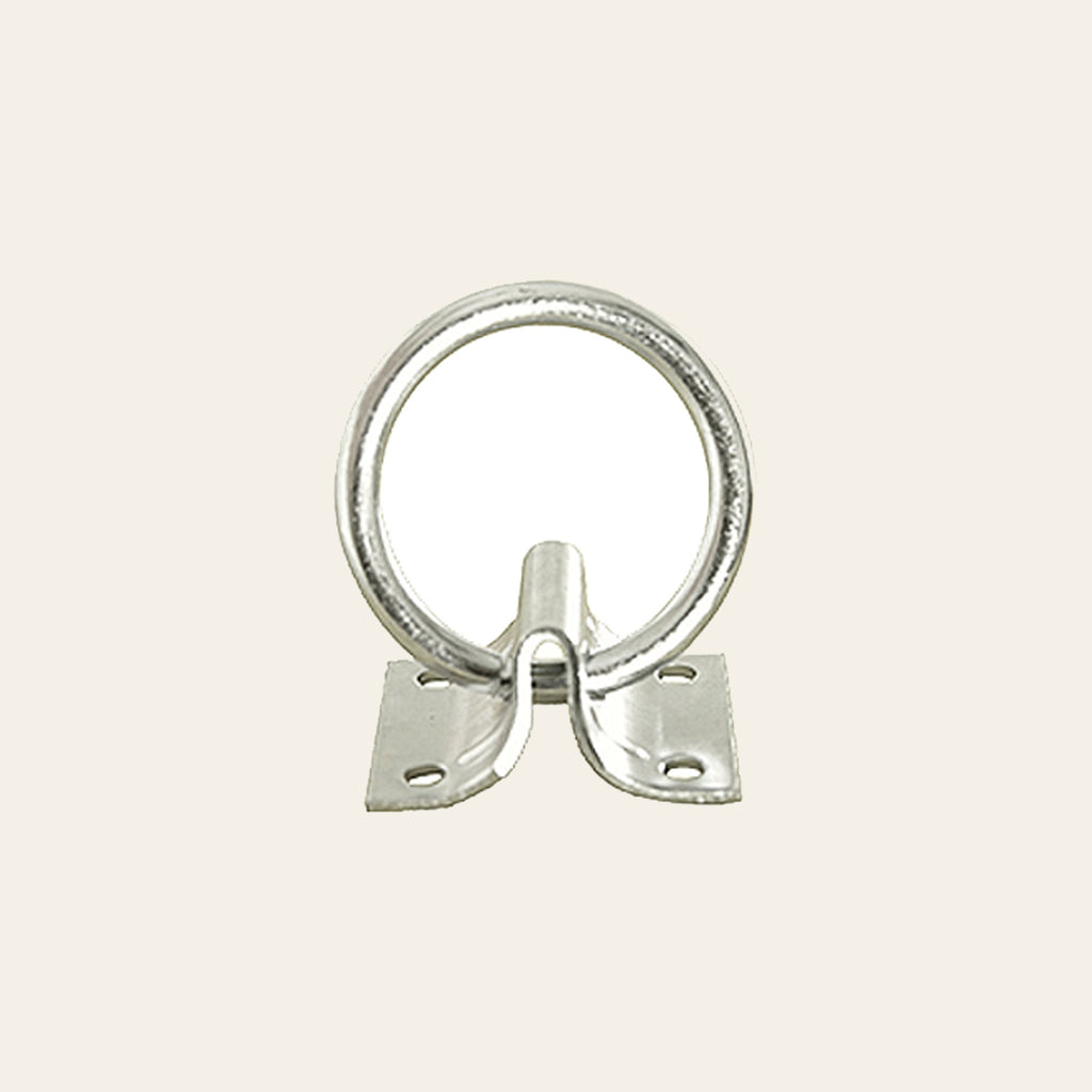 Hilason Zinc Plated Tie Ring – 7mm x 2 Inch Heavy-Duty Metal Ring with 2mm Mounting Plate | Wall Mount Tie Down Anchor for Barn, Trailer, or Stable Use