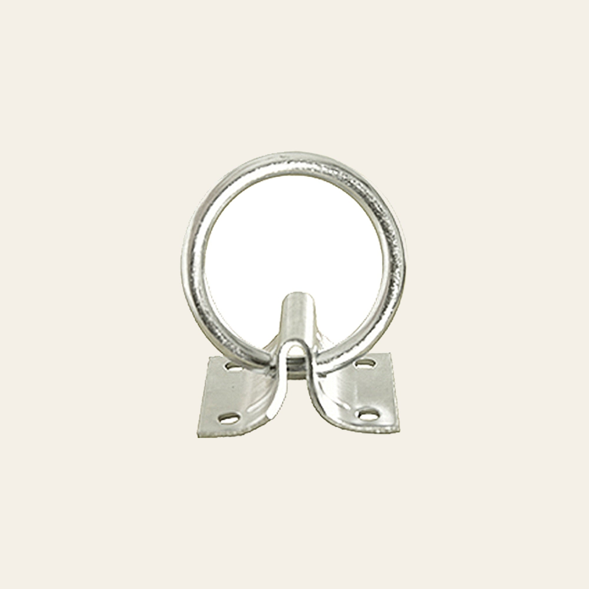 Hilason Zinc Plated Tie Ring – 7mm x 2 Inch Heavy-Duty Metal Ring with 2mm Mounting Plate | Wall Mount Tie Down Anchor for Barn, Trailer, or Stable Use