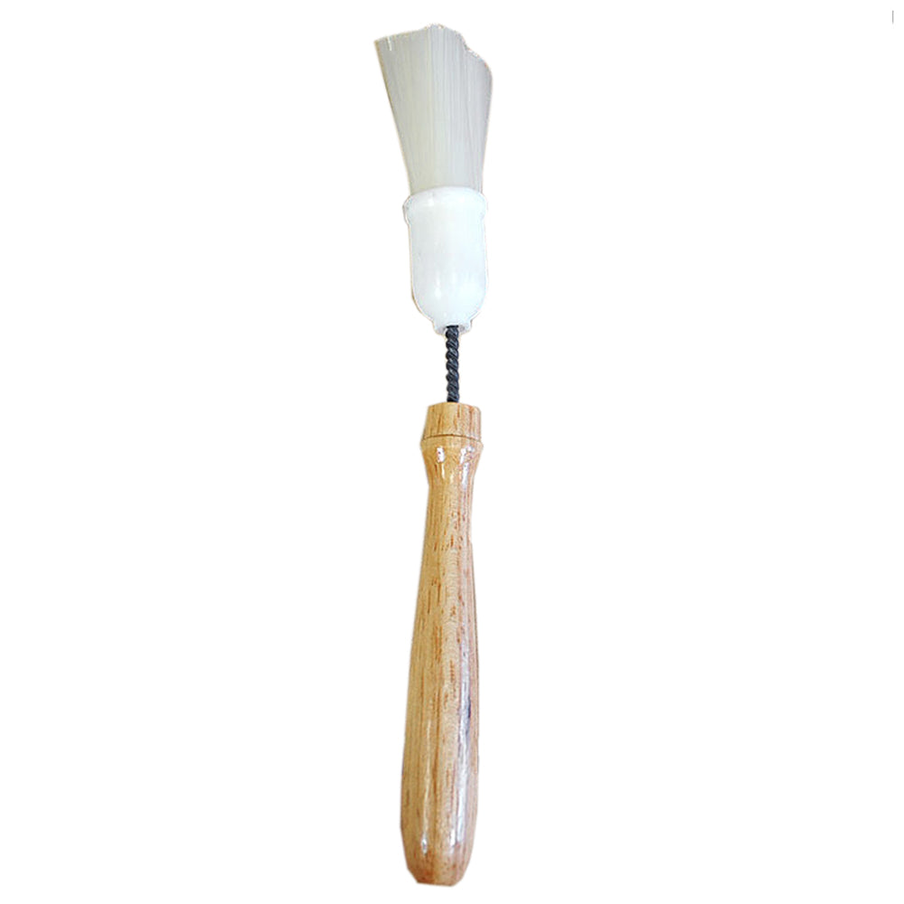 Hilason Show White Bristle Brush with Wooden Handle - Durable Grooming & Cleaning Brush