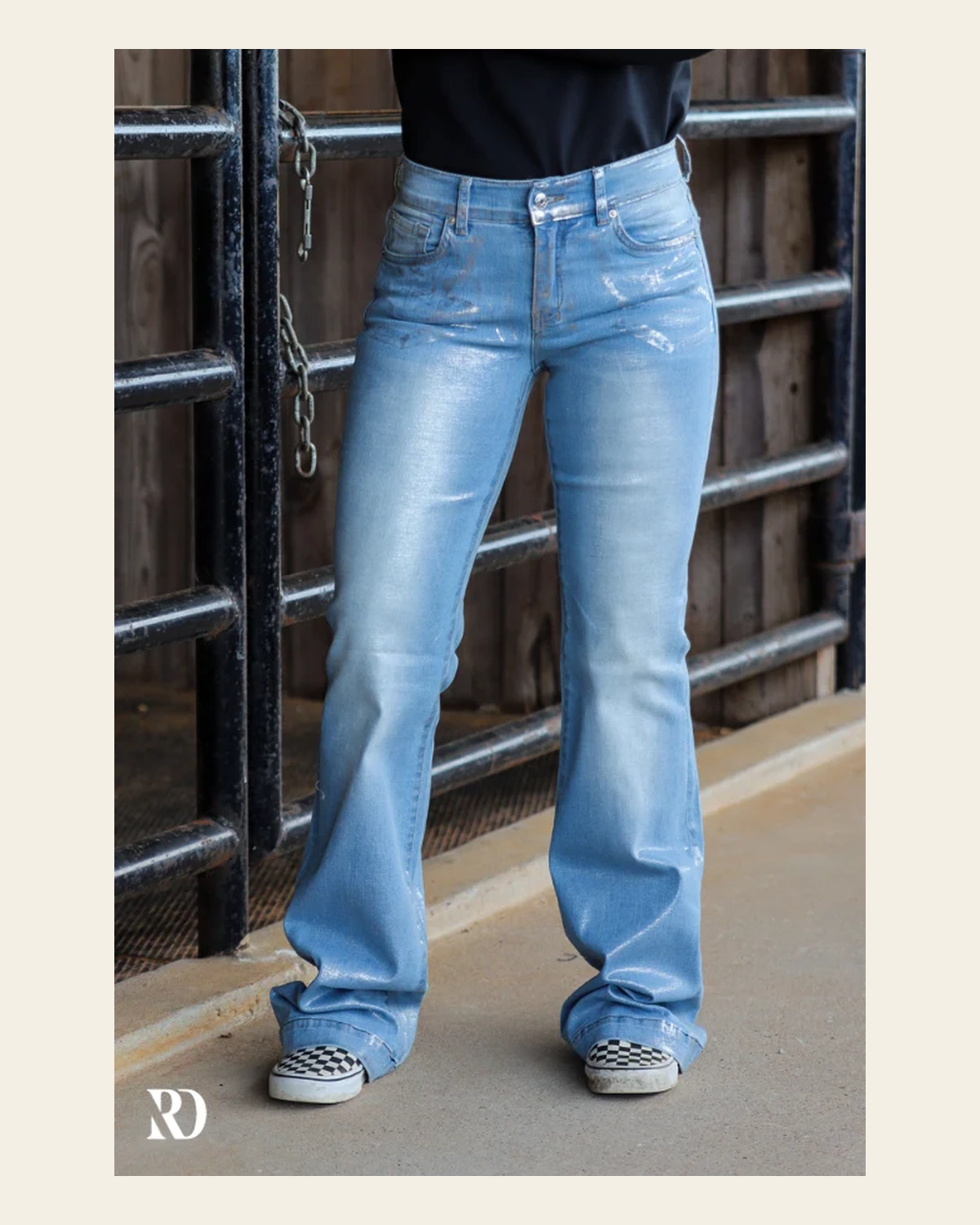 Signature Trousers - Silver Washed Metallic (lengths) on a warm cream background