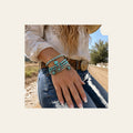 Silver and Fashion Turquoise Charm Bracelet Stack