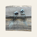 Western Boho Silver Brushed Diamond Dangle Fashion Earrings