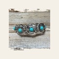 Western Silver Circle Turquoise Fashion Bracelet