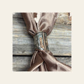 Silver Engraved Coyote N' Cactus Wild Rag Slide #PS104