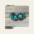 Rustic Silver Multi-Sized Turquoise Fashion Bracelet