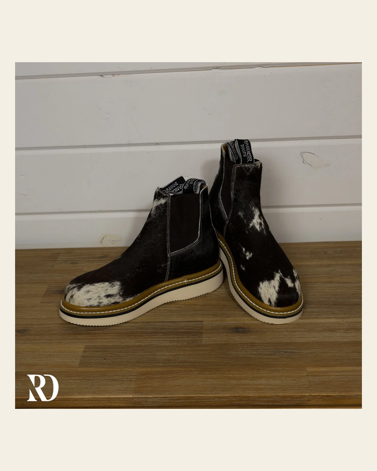 Size 8 (style #58) | Hair On Hide Lechera Boot on a warm cream background