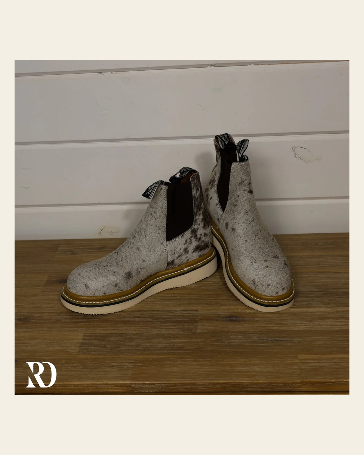 Size 8 (style #62) | Hair On Hide Lechera Boot on a warm cream background