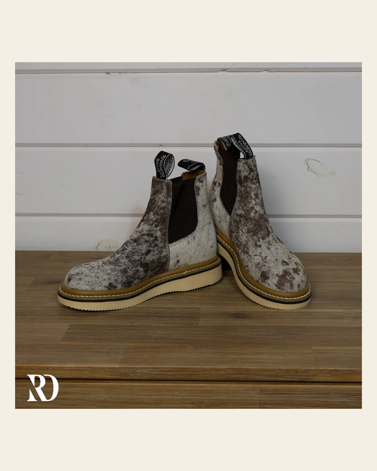 Size 6 (style #96) | Hair On Hide Lechera Boot on a warm cream background