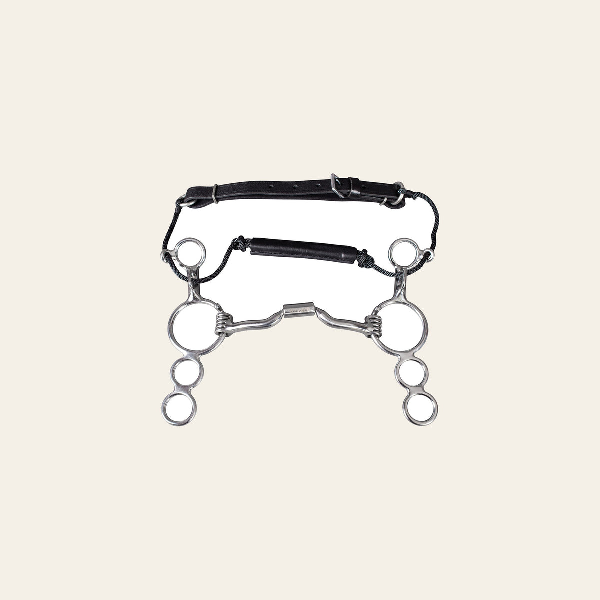 Hilason Mouth O Ring Low Port Gag Bit Solid Stainless Steel w/ leather strap | Horse Bits Western Training