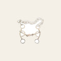 BAR H EQUINE Western Horse Dogbone with Stainless Steel Mouthpiece, Copper Roller & Curb Chain