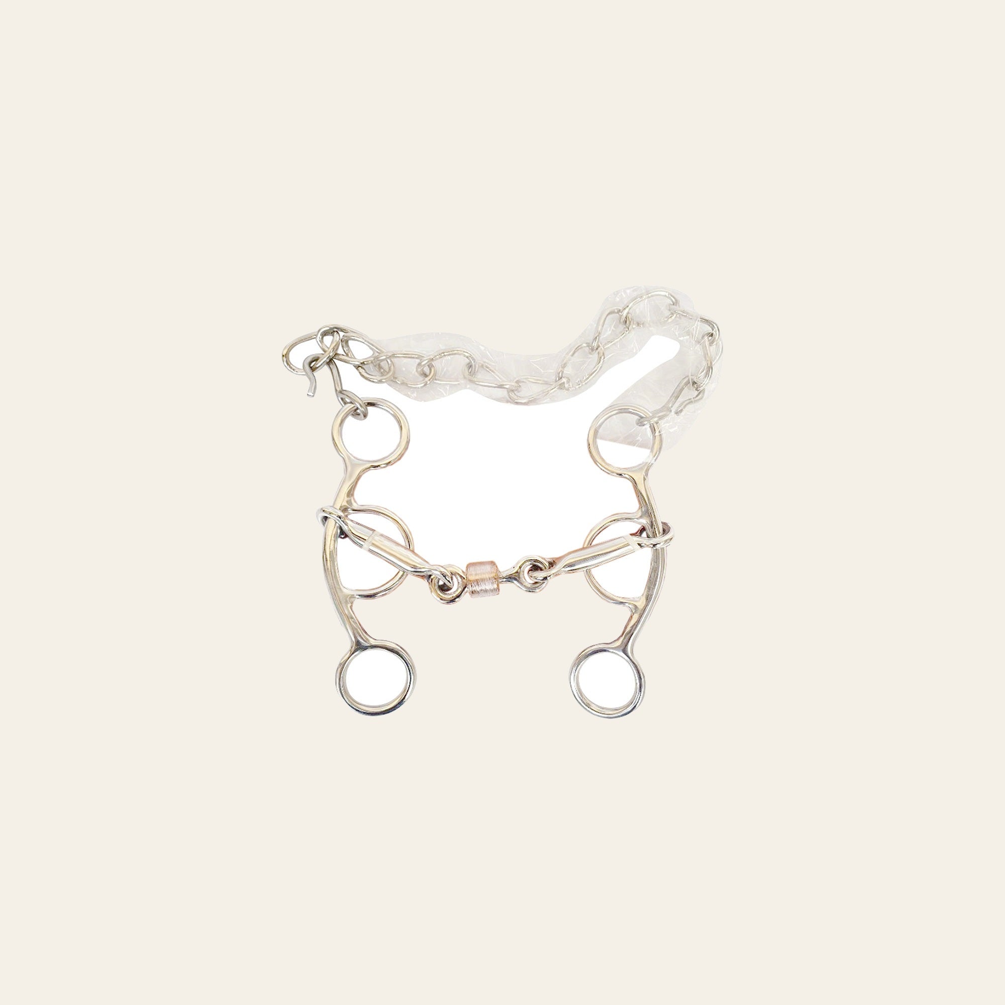 BAR H EQUINE Western Horse Dogbone with Stainless Steel Mouthpiece, Copper Roller & Curb Chain