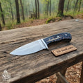 Skinner Knife, Feather Damascus Blade, Resin Handle, Fixed Blade Hunting Knife