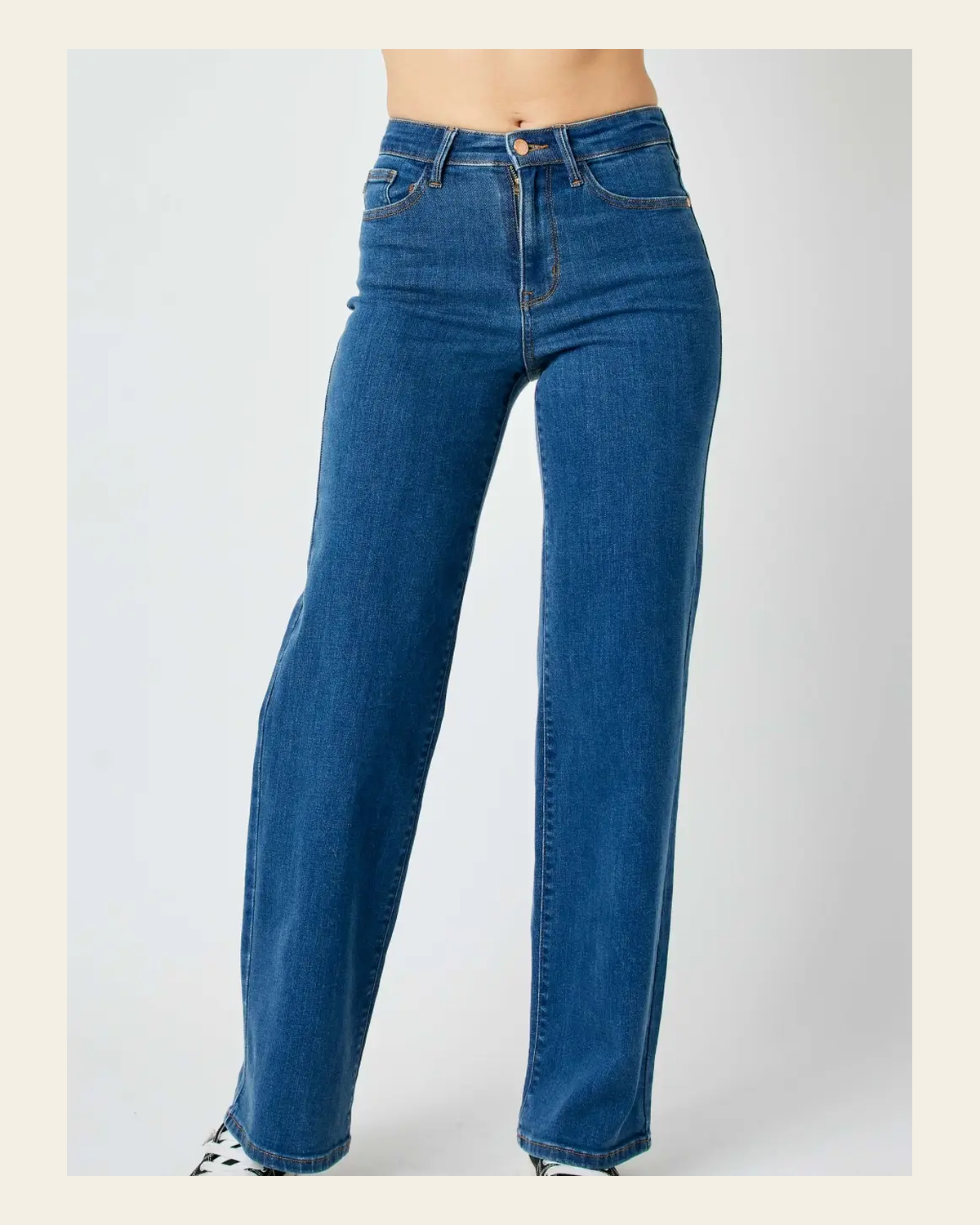 Skye Vintage Wide Denim | Jeans on a warm cream background