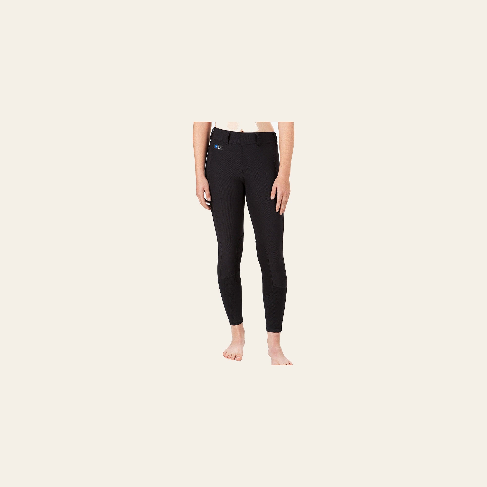 Small Irideon Cadence Stretch Knee Patch Horse Riding Regular Breeches Black