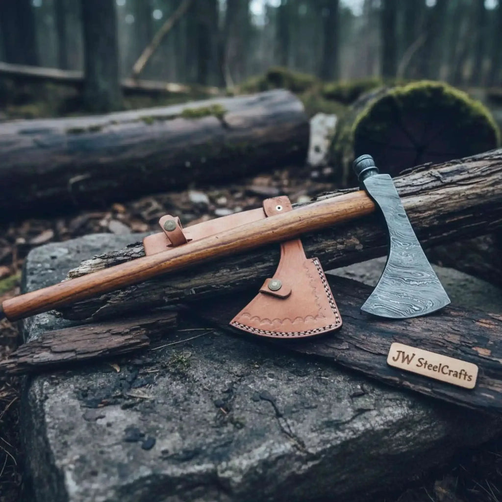 Smoking Bushcraft Axe for Camping, Woodcraft and Trail Chopping