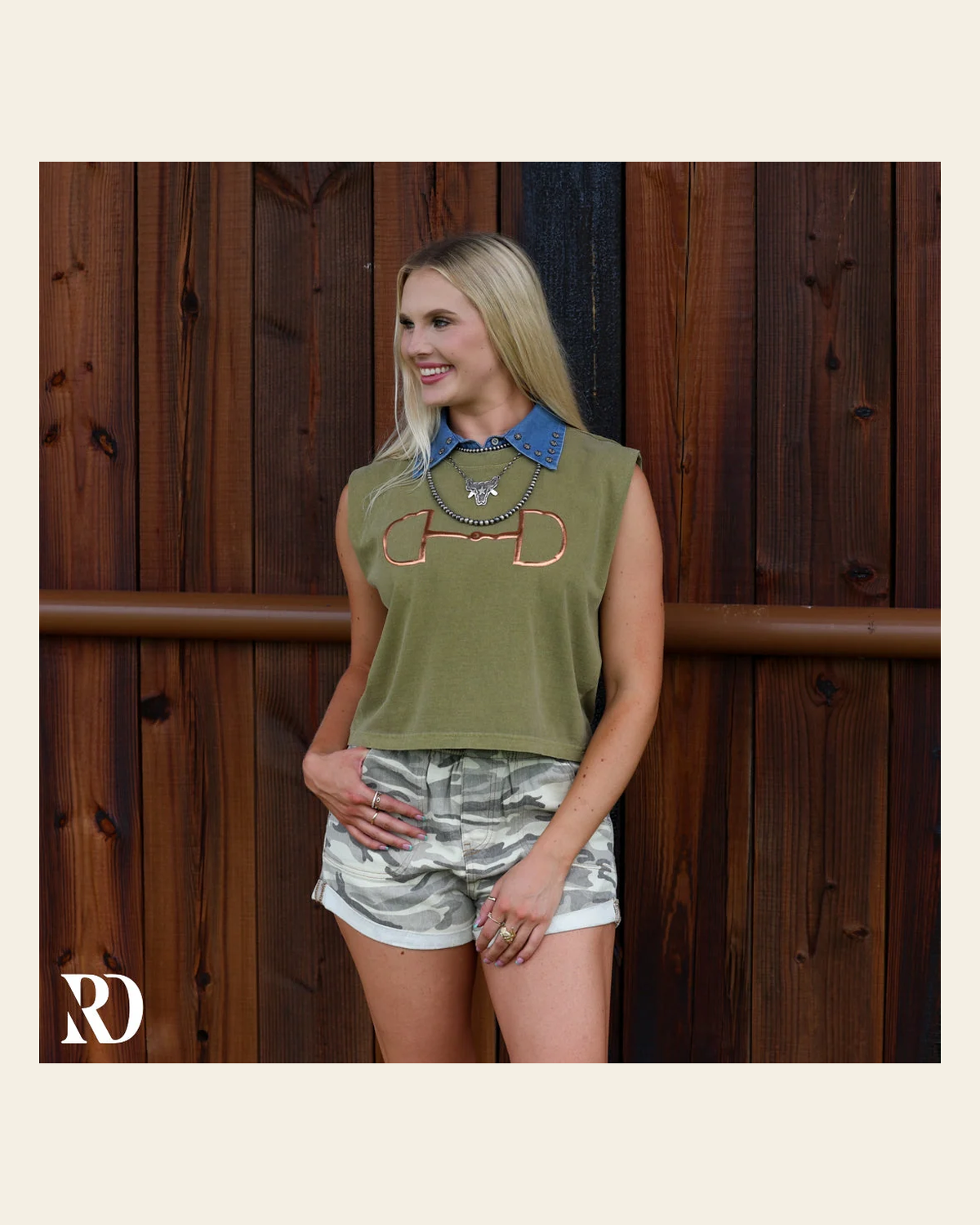Snaffle Bit Muscle | Tee on a warm cream background