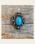 South West Turquoise Concho W204L on a warm cream background