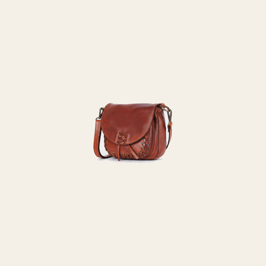 Spaghetti Western Vallero Handcrafted Leather Saddle Bag Premium Full Grain Crossbody Whipstitch Travel Purse