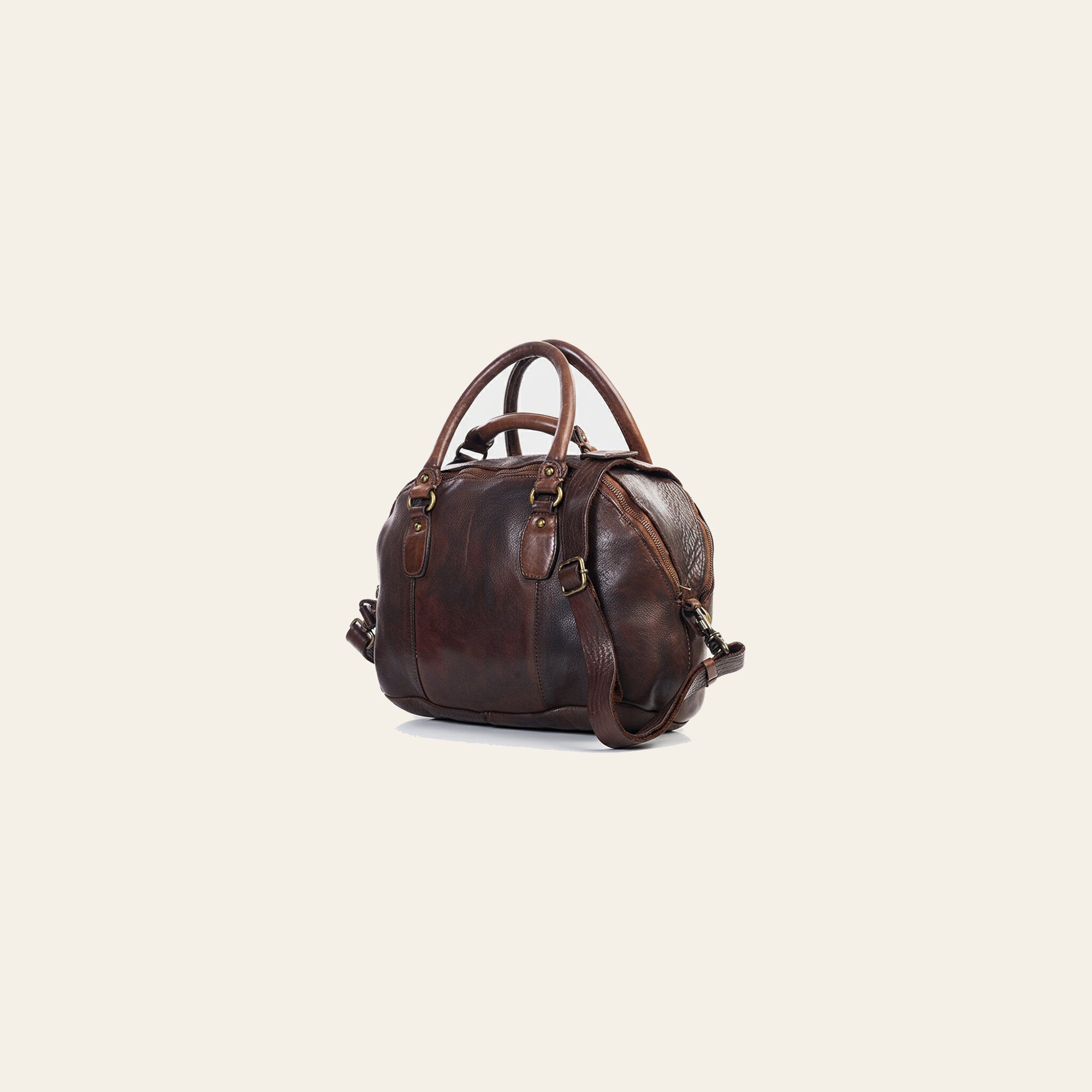 Spaghetti Western Swc124Bbrn Tote Vintage Handmade Drum Dyed Genuine European Cowhide Leather Women Bag Western Handbag Purse