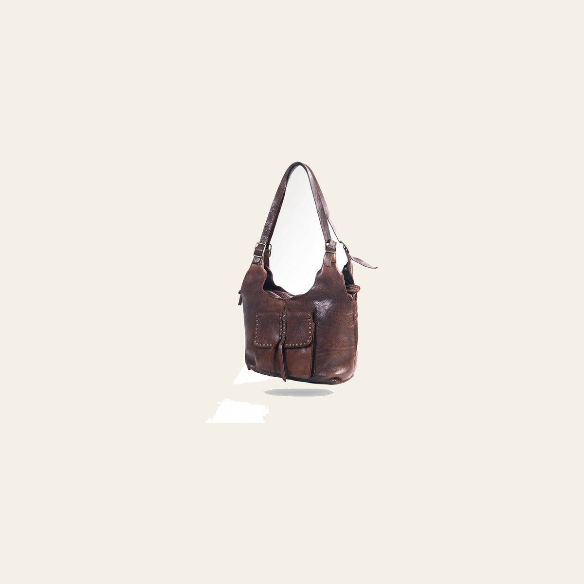 Spaghetti Western Swc125Brn Tote Vintage Handmade Drum Dyed Genuine European Cowhide Leather Women Bag Western Handbag Purse