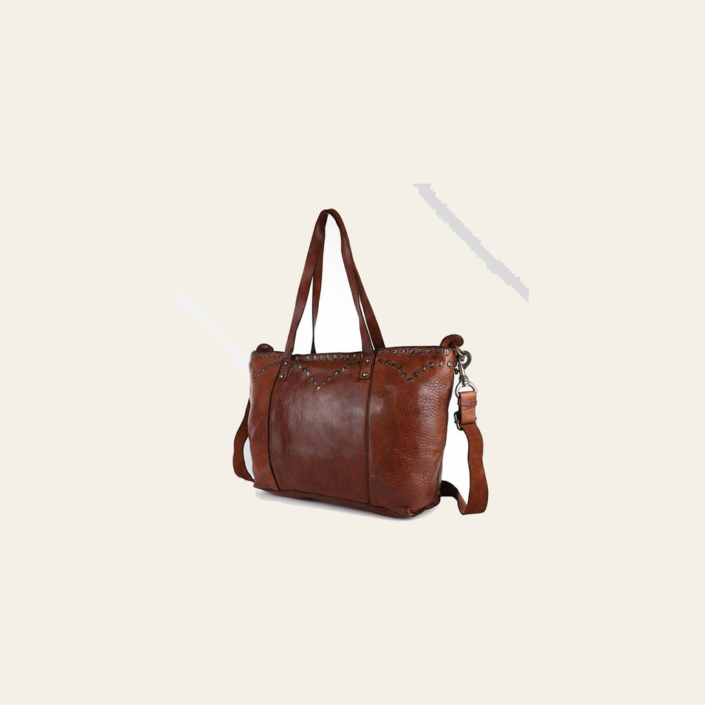 Spaghetti Western Swc135Btan Tote Vintage Handmade Drum Dyed Genuine European Cowhide Leather Women Bag Western Handbag Purse