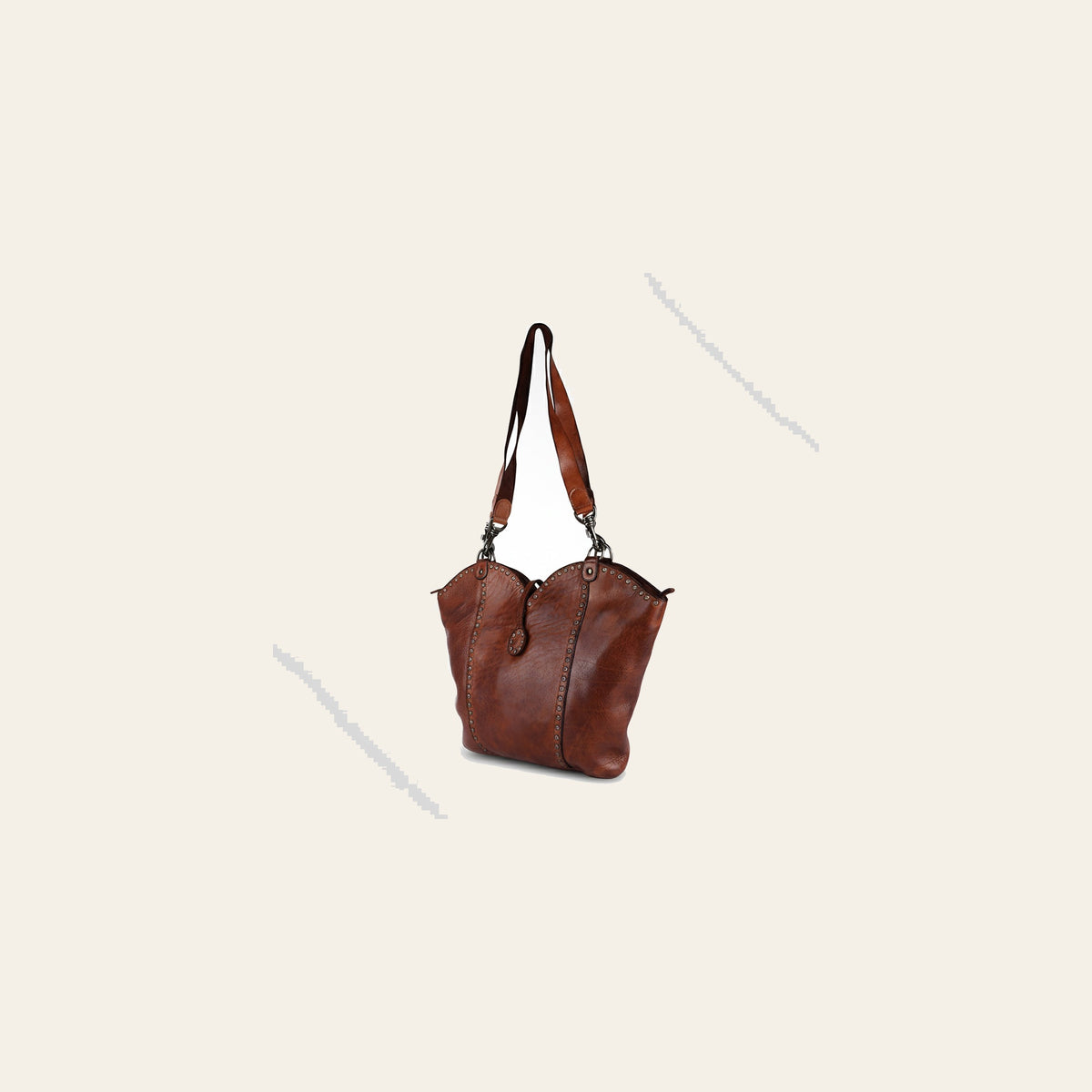 Spaghetti Western Swc136Btan Hobo Vintage Handmade Drum Dyed Genuine European Cowhide Leather Women Bag Western Handbag Purse