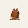 Spaghetti Western Swc137Tan Bucket Vintage Handmade Drum Dyed Genuine European Cowhide Leather Women Bag Western Handbag Purse