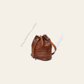Spaghetti Western Swc138Bcg Bucket Vintage Handmade Drum Dyed Genuine European Cowhide Leather Women Bag Western Handbag Purse