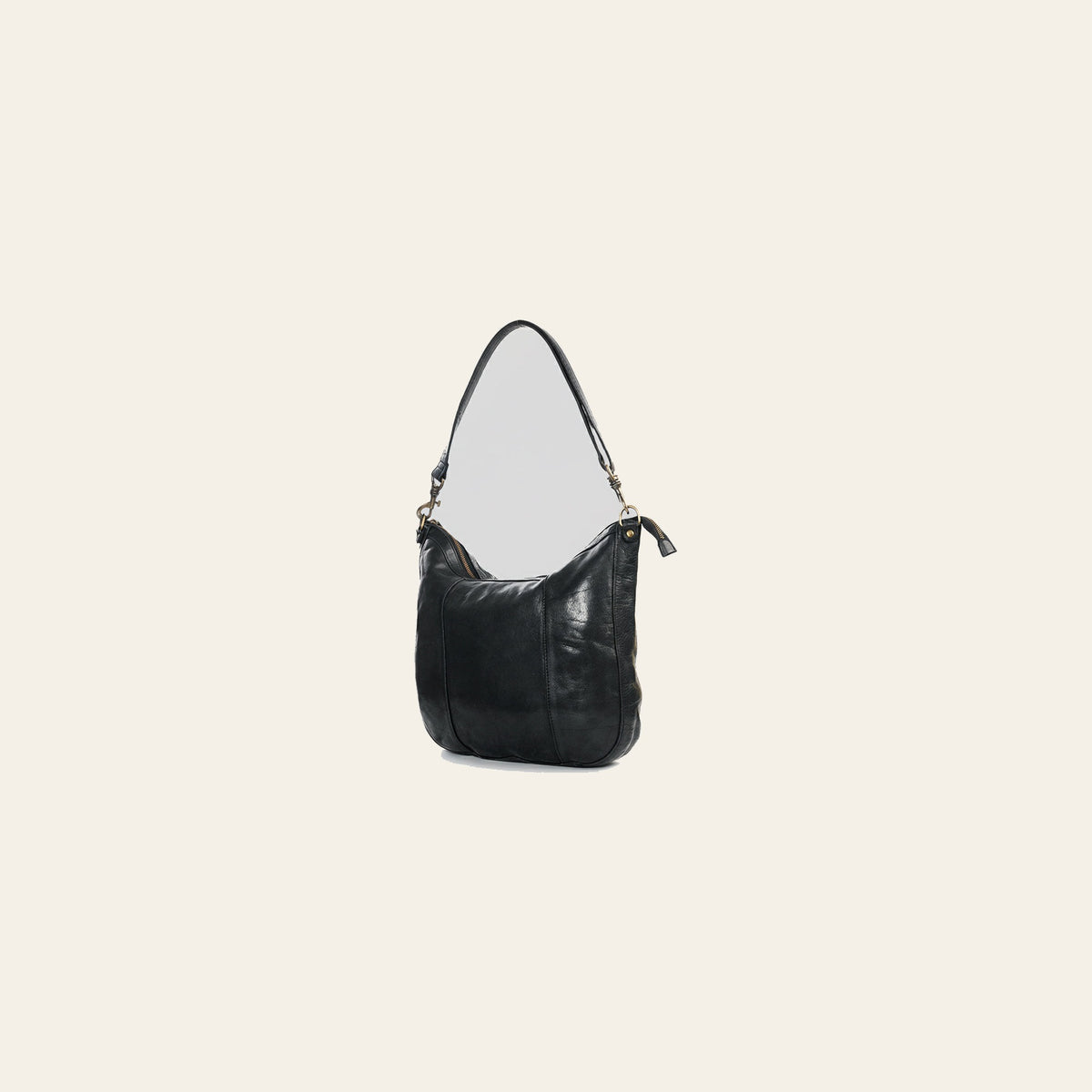 Spaghetti Western Swc143Blk Hobo Vintage Handmade Drum Dyed Genuine European Cowhide Leather Women Bag Western Handbag Purse