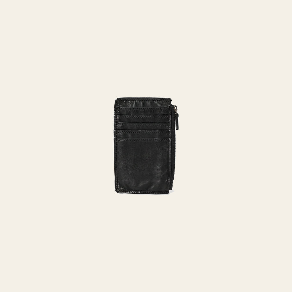 Spaghetti Western Swc146Ablk Card-Holder Vintage Handmade Drum Dyed Genuine European Cowhide Leather Women Bag Western Handbag Purse
