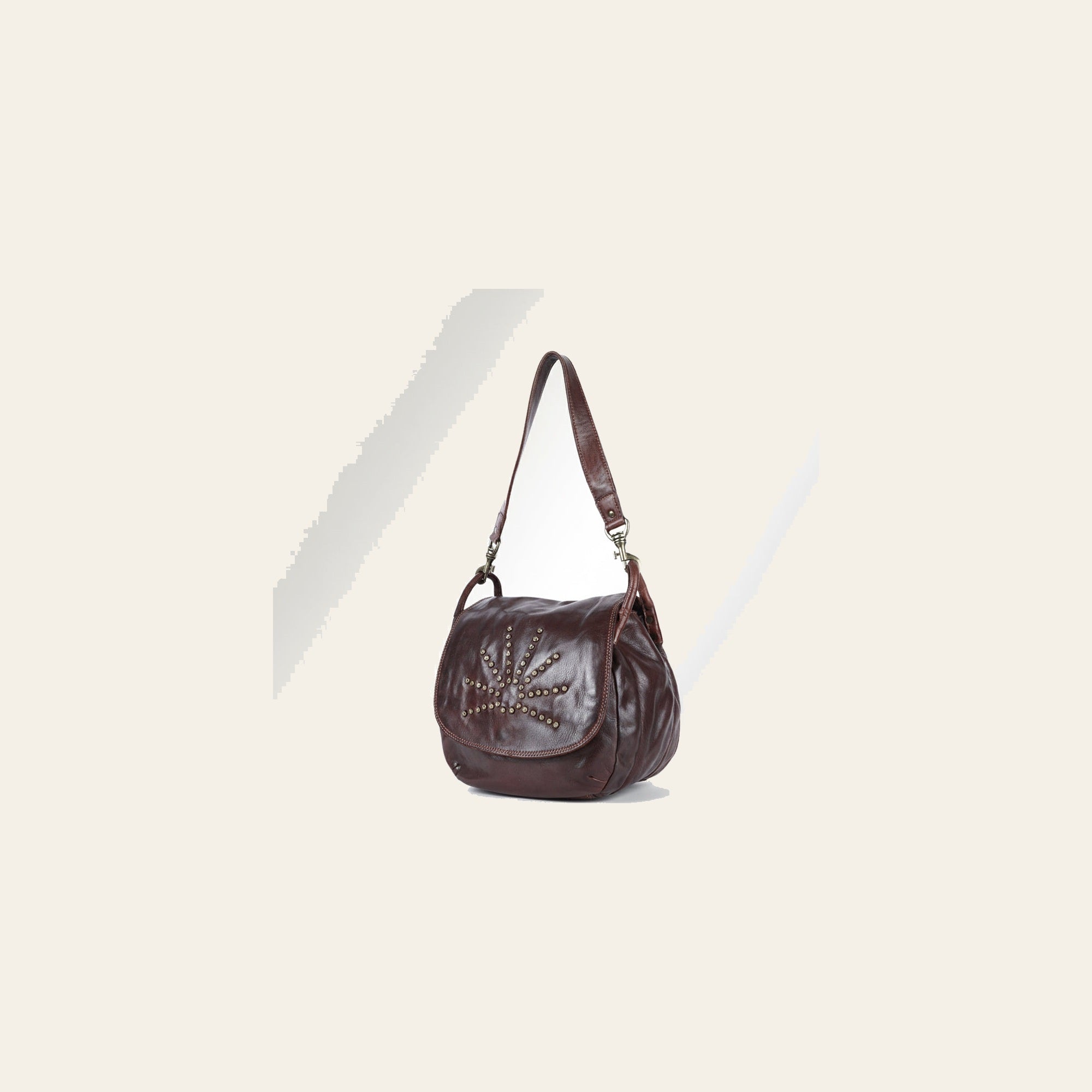 Spaghetti Western Swc156Brn Cross Body I Vintage Handmade Drum Dyed Genuine European Cowhide Leather Women Bag Western Handbag Purse