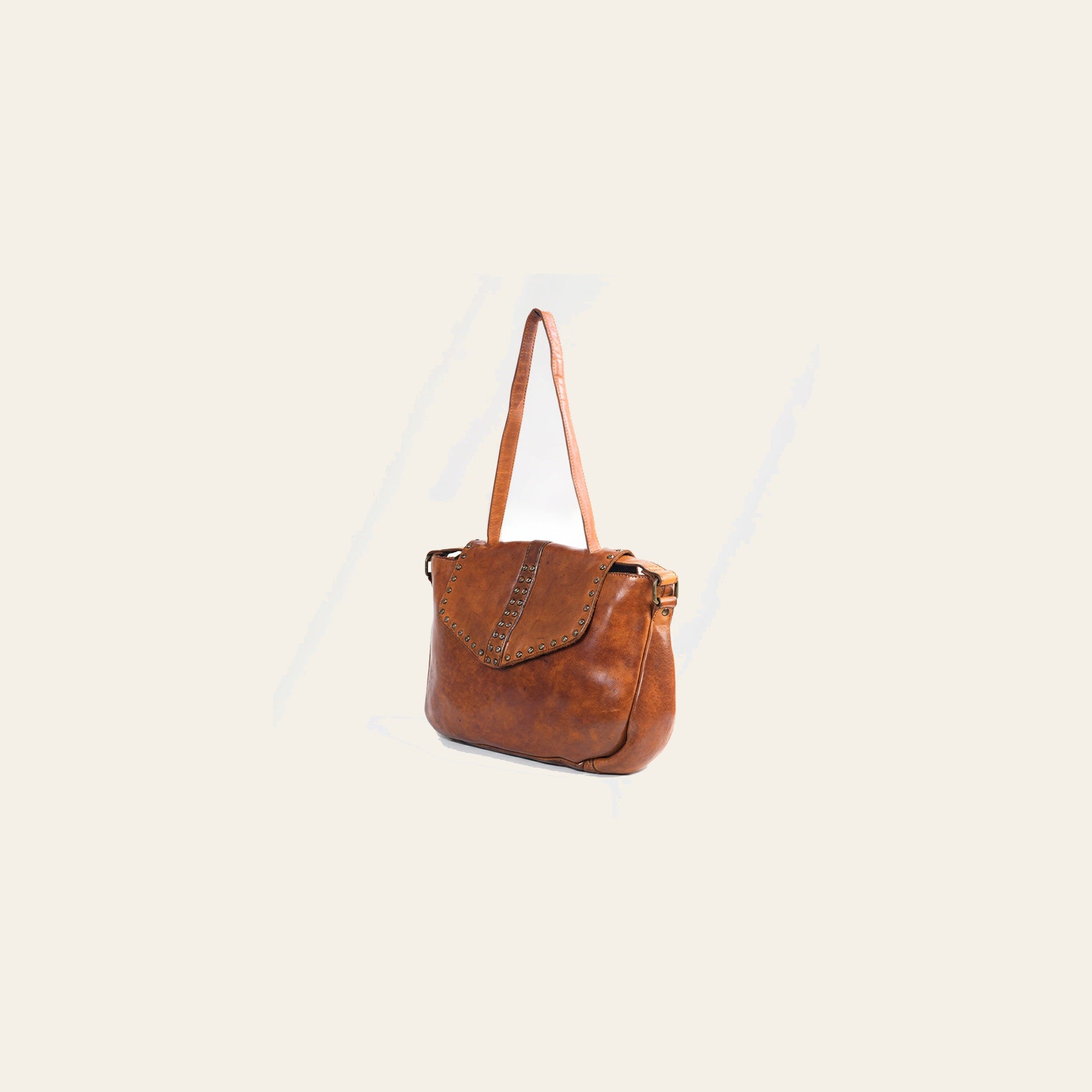 Spaghetti Western Swc165Tan Envelope Vintage Handmade Drum Dyed Genuine European Cowhide Leather Women Bag Western Handbag Purse