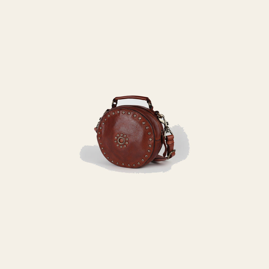 Spaghetti Western Swc168Cg Canteen Vintage Handmade Drum Dyed Genuine European Cowhide Leather Women Bag Western Handbag Purse