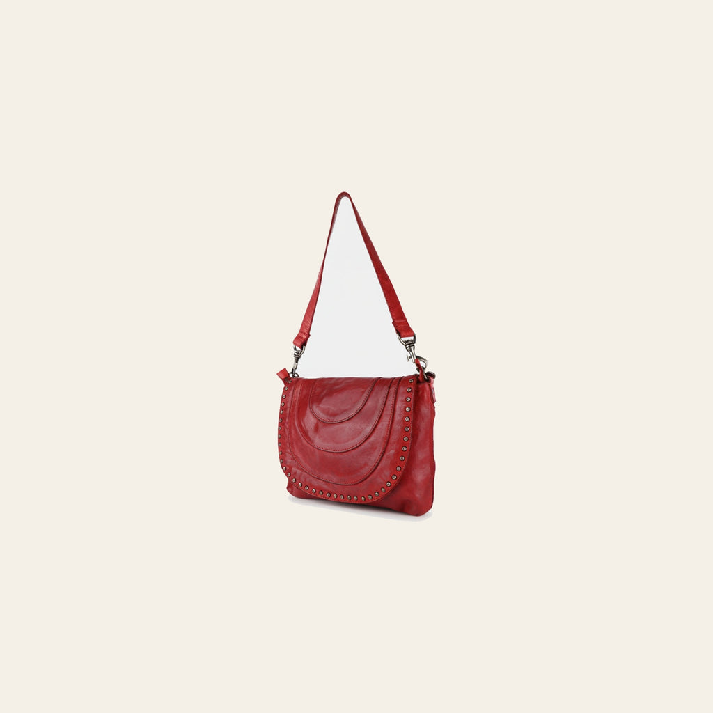 Spaghetti Western Swc174Rd Cross Body I Vintage Handmade Drum Dyed Genuine European Cowhide Leather Women Bag Western Handbag Purse