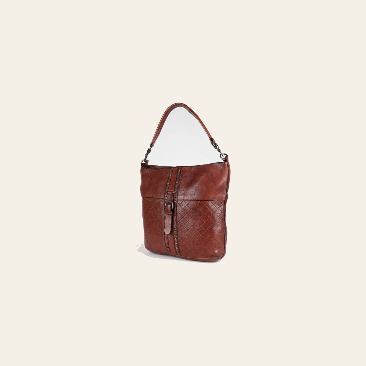 Spaghetti Western Swc175Cg Hobo Vintage Handmade Drum Dyed Genuine European Cowhide Leather Women Bag Western Handbag Purse