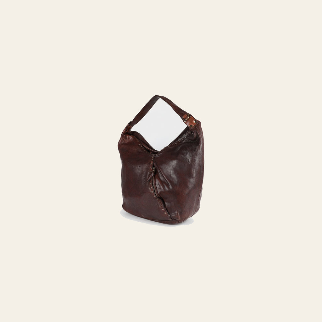 Spaghetti Western Swc176Brn Hobo Vintage Handmade Drum Dyed Genuine European Cowhide Leather Women Bag Western Handbag Purse