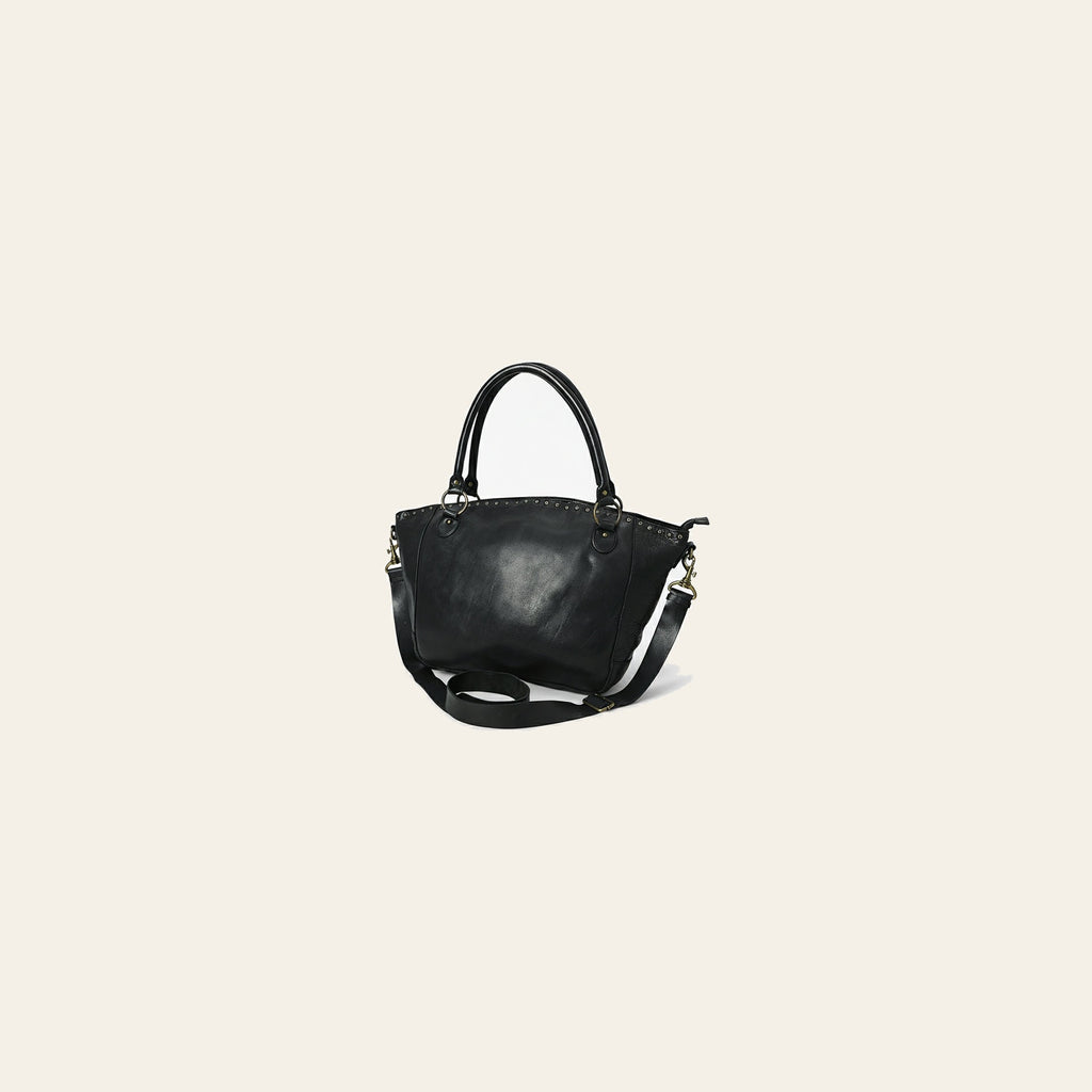 Spaghetti Western Swc188Blk Tote Vintage Handmade Drum Dyed Genuine European Cowhide Leather Women Bag Western Handbag Purse
