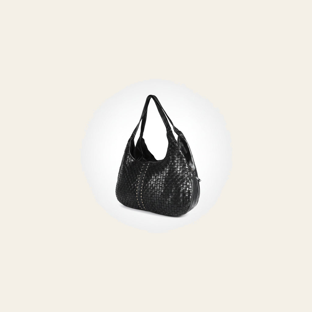 Spaghetti Western Swc189Blk Tote Vintage Handmade Drum Dyed Genuine European Cowhide Leather Women Bag Western Handbag Purse